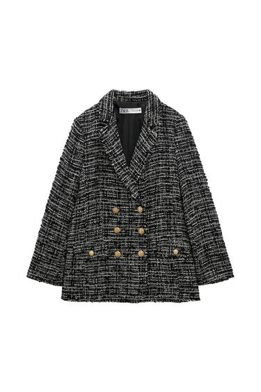 TEXTURED DOUBLE-BREASTED BLAZER