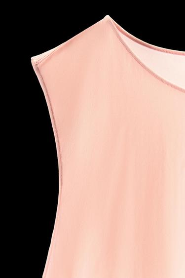 TOP WITH POLYAMIDE - Pastel pink by Zara