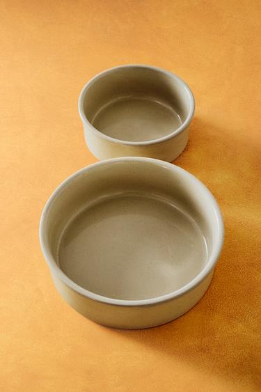 STONEWARE PET FOOD BOWL - Ecru by Zara