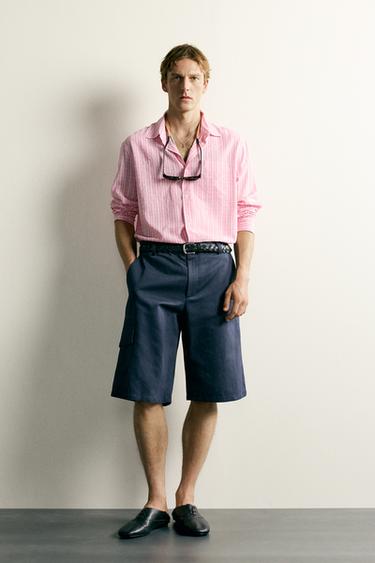 TEXTURED CHECK RELAXED FIT SHIRT - Pink by Zara - Image 0