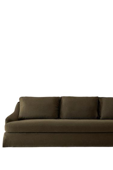 غلاف كتان للأريكة SOFA 01 - كاكي الخاص بـ Zara