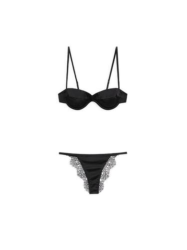 Zara Bandeau top with underwire and seam detail - Black