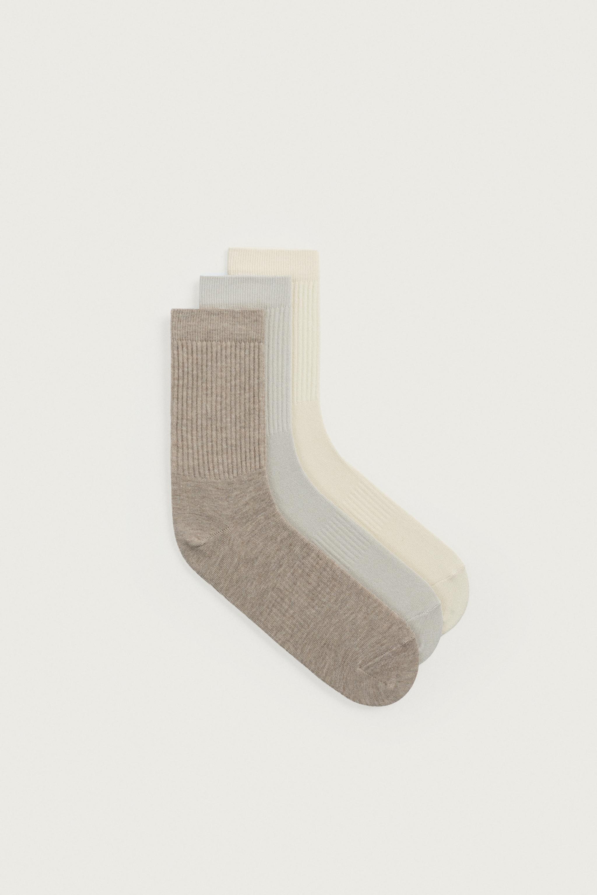 THREE-PACK RIBBED SOCKS