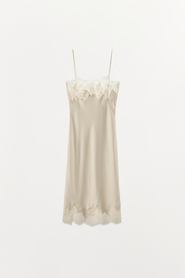 LACE CAMISOLE MIDI DRESS - Ecru by Zara - Image 5