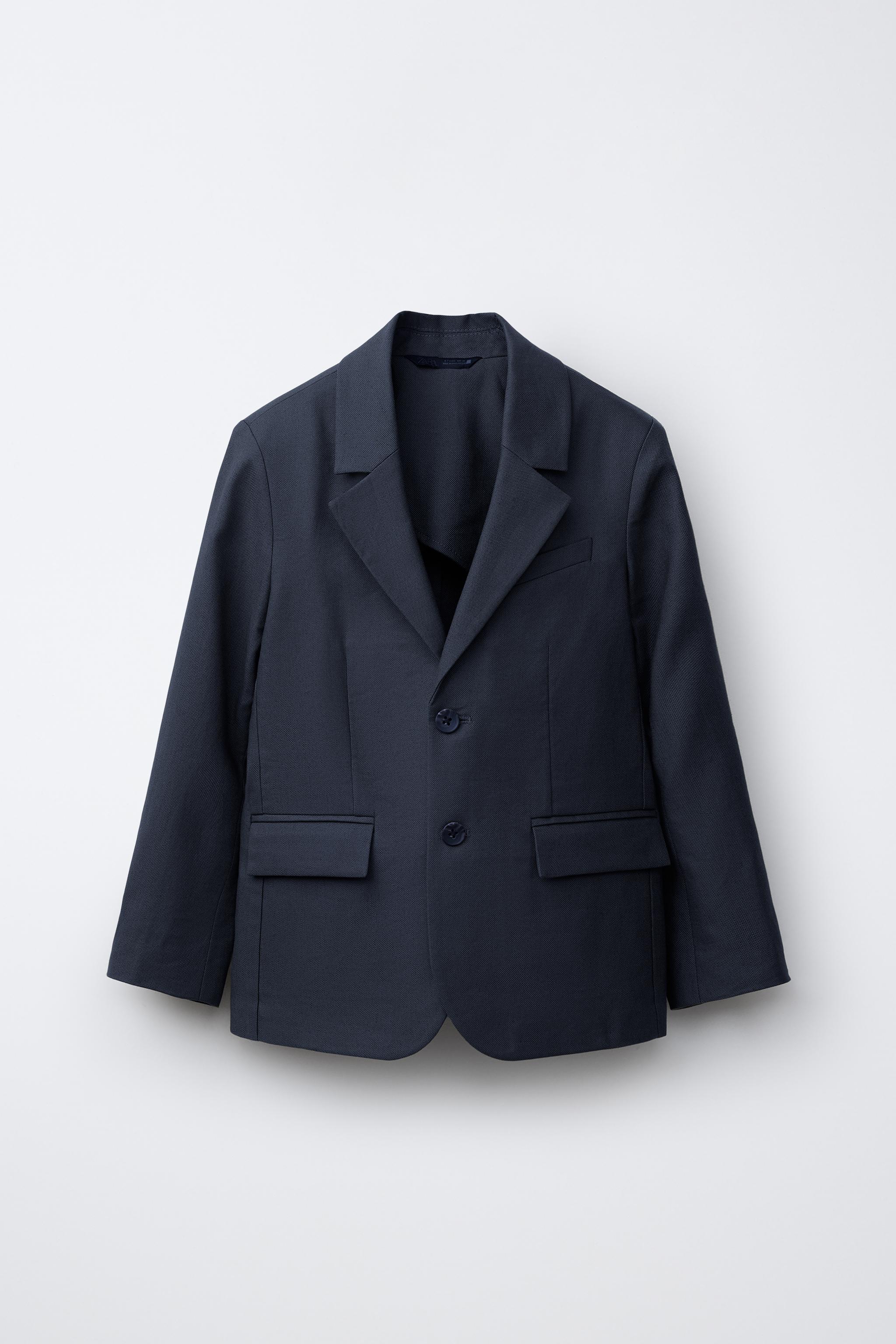 ZARA 青 スーツ サイズ52/42 至高のシルエット】ザラ ZARA セットアップ スーツ 50 XL相当 ブルー