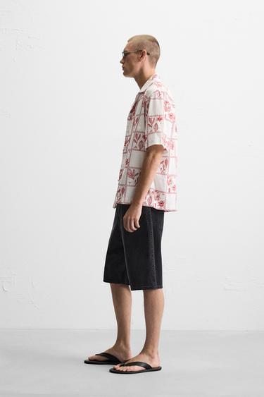 CHEMISE BRODERIES CONTRASTE - Blanc / Rouge de Zara - Image 3