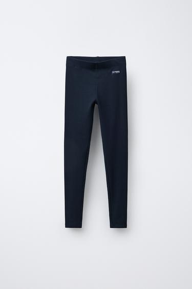 RIBBED LEGGINGS WITH LABEL - Navy blue by Zara - Image 0