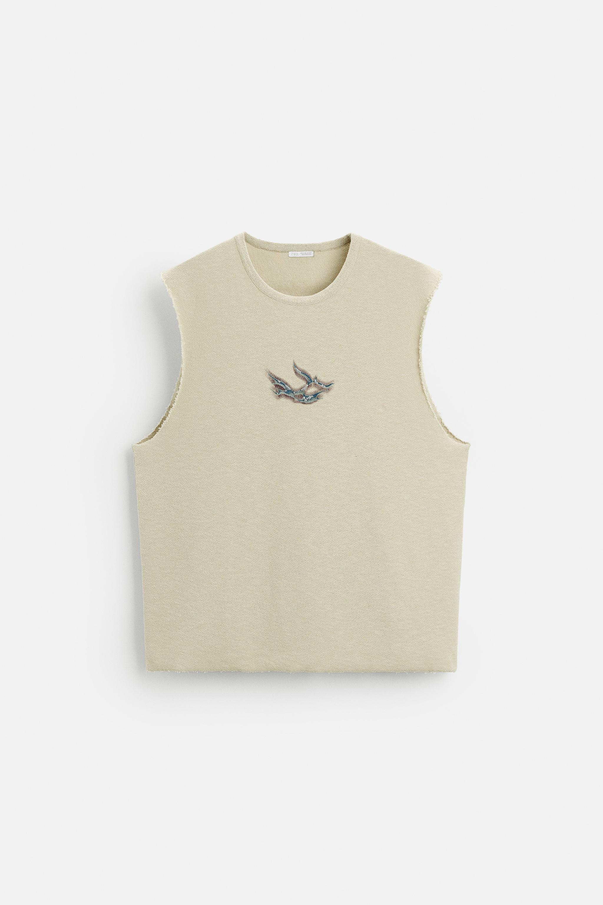 TEXTURED PRINT KNIT T-SHIRT - Sea green | ZARA United States
