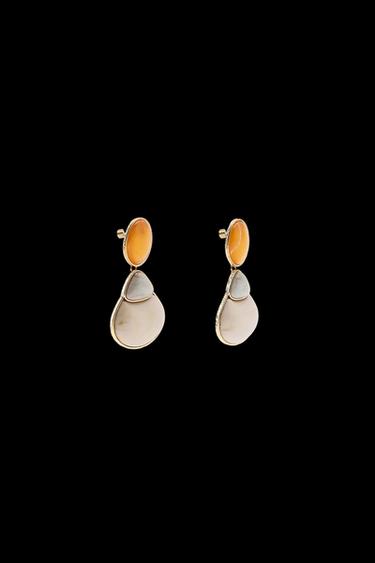 PENDIENTES PIEDRAS - Naranja de Zara