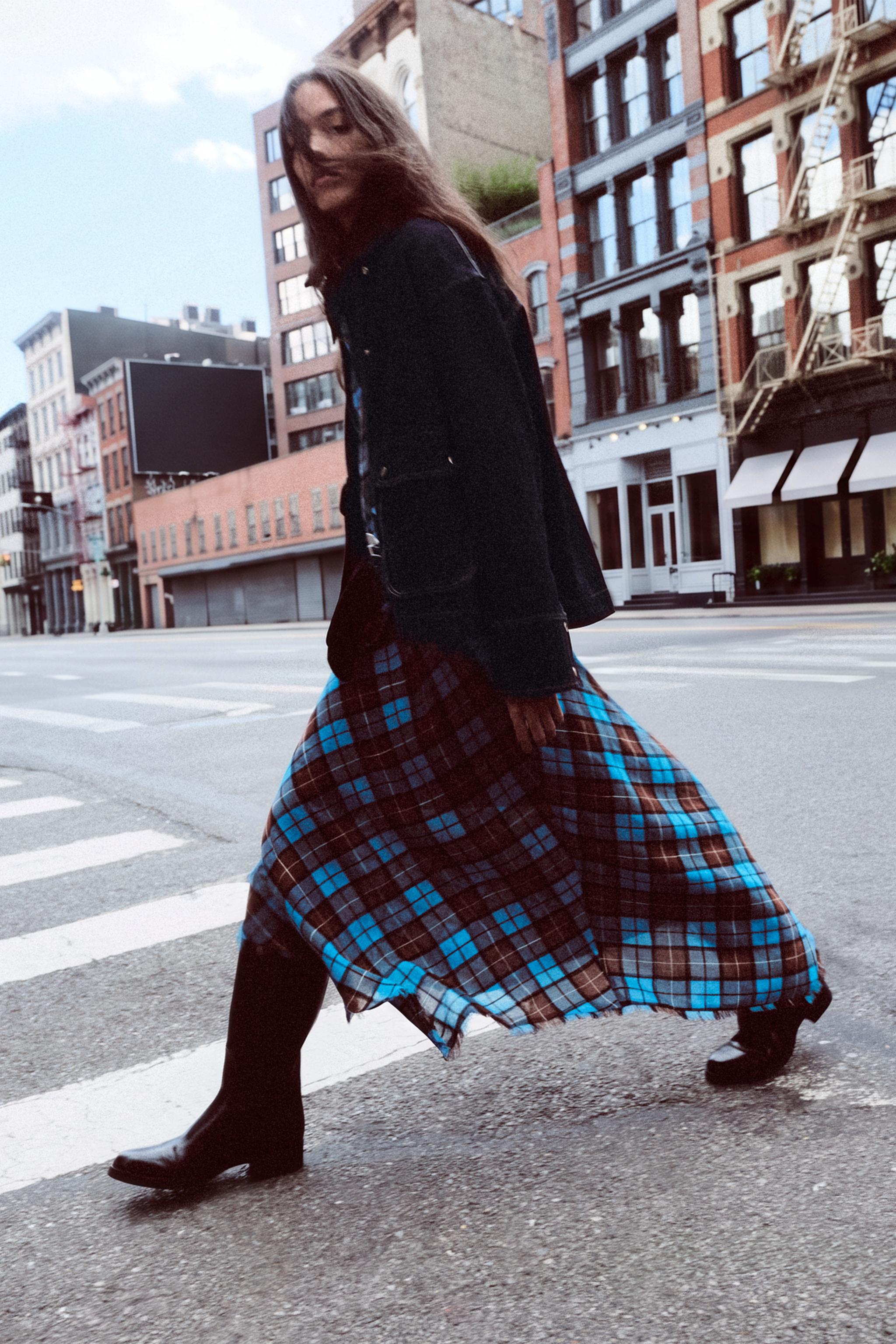 PRINTED ASYMMETRIC BELTED SKIRT - thumbnail 6