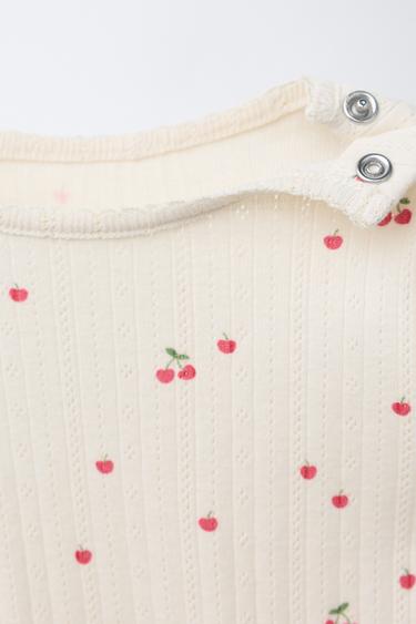 CHERRY PRINT BODYSUIT AND LEGGINGS SET - Cream by Zara - Image 2