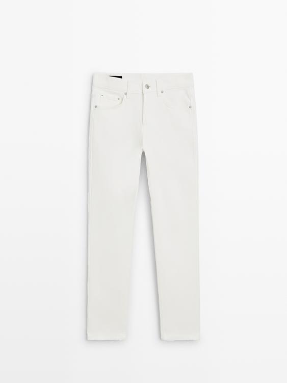 Mid-rise cropped slim fit jeans