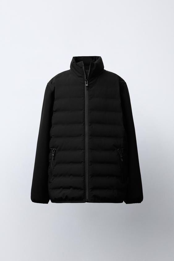CAZADORA ACOLCHADA MANGAS NEOPRENO - Negro de Zara - Imagen 0