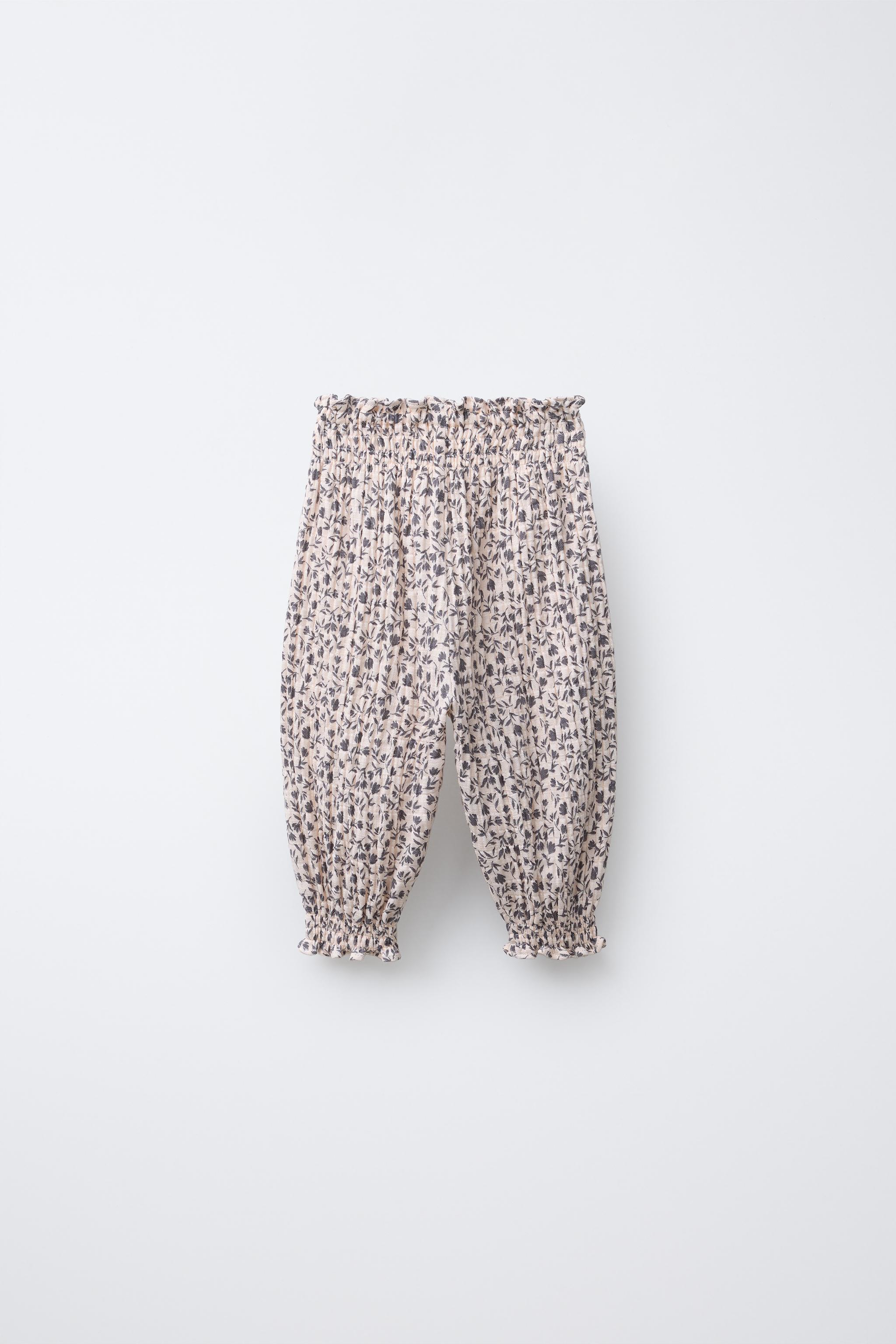 フラワーテクスチャーパンツ - エクリュ | ZARA Japan / 日本