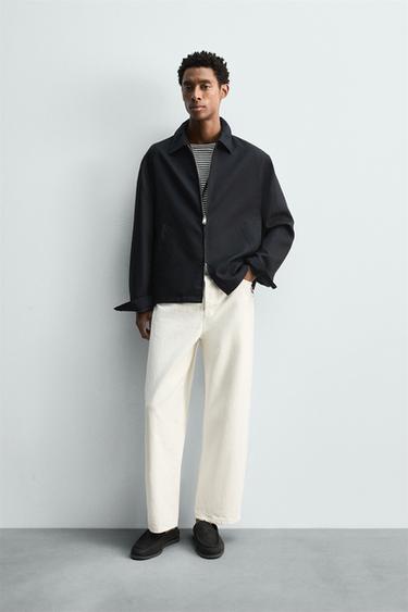 SOBRECAMISA LANA ZIPPER - Marino de Zara - Imagen 0