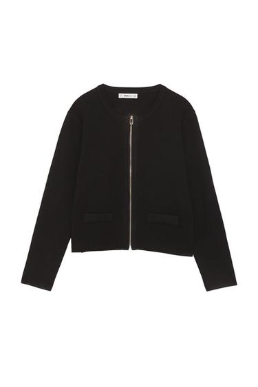 CARDIGAN WITH CONTRASTING TRIMS