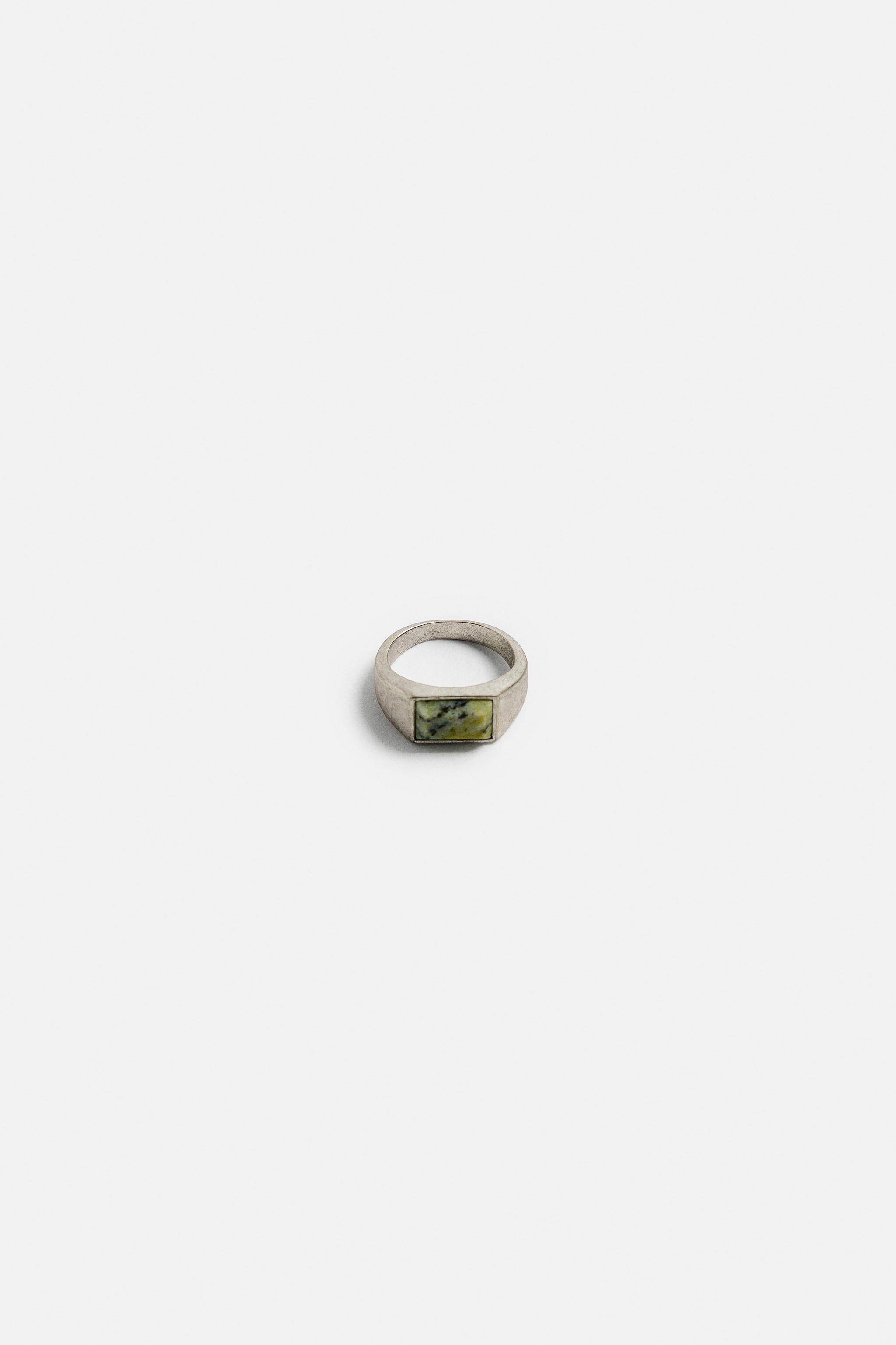 STONE SIGNET RING - Silver | ZARA United States