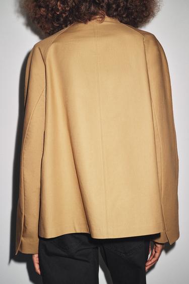 ZW COLLECTION COTTON OVERSHIRT - Caramel by Zara - Image 5