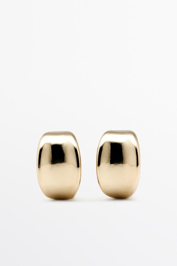 Boucles d’oreilles créoles incurvées - Doré de Zara - Image 0