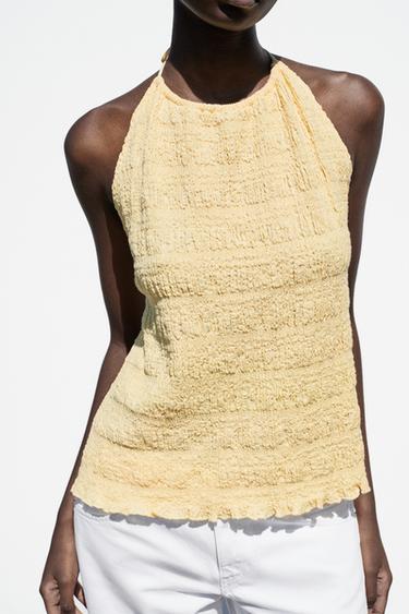 TOP HALTER DOS NU - Jaune clair de Zara - Image 2