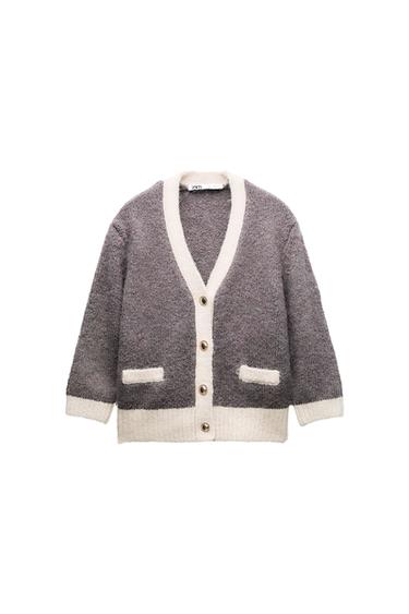 CHAQUETA PUNTO ACABADOS COMBINADOS