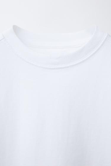 T-SHIRT UNI MEDIUM WEIGHT - blanc de Zara - Image 2