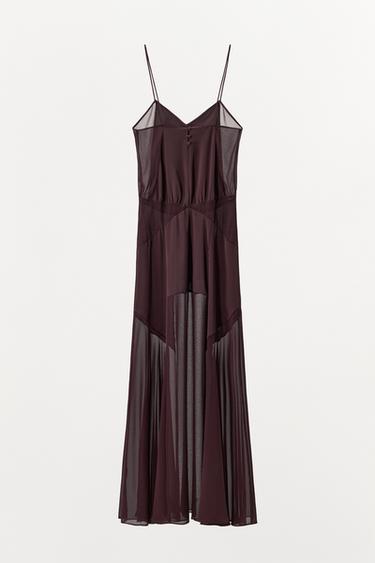 ROBE LONGUE COMBINÉE - Grenat de Zara - Image 4
