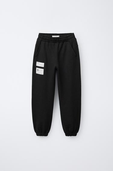 Zara ZIP-UP SWEATSHIRT AND JOGGER PANTS WITH LABELS SET - Black