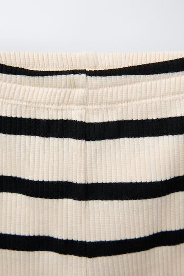 STRIPED KNOT T-SHIRT AND CYCLING LEGGINGS SET - Black by Zara - Image 3