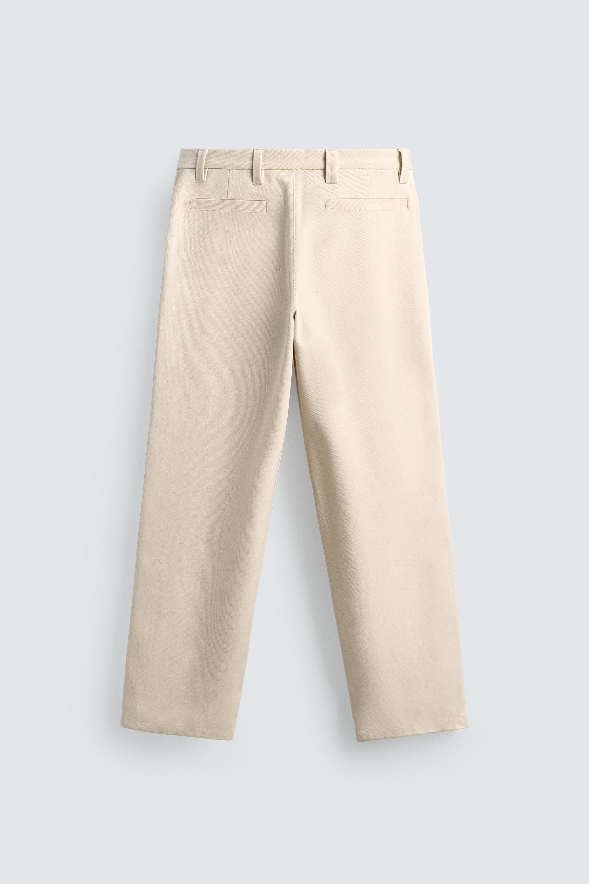 RELAXED FIT CHINO TROUSERS - Oyster-white | ZARA South Africa