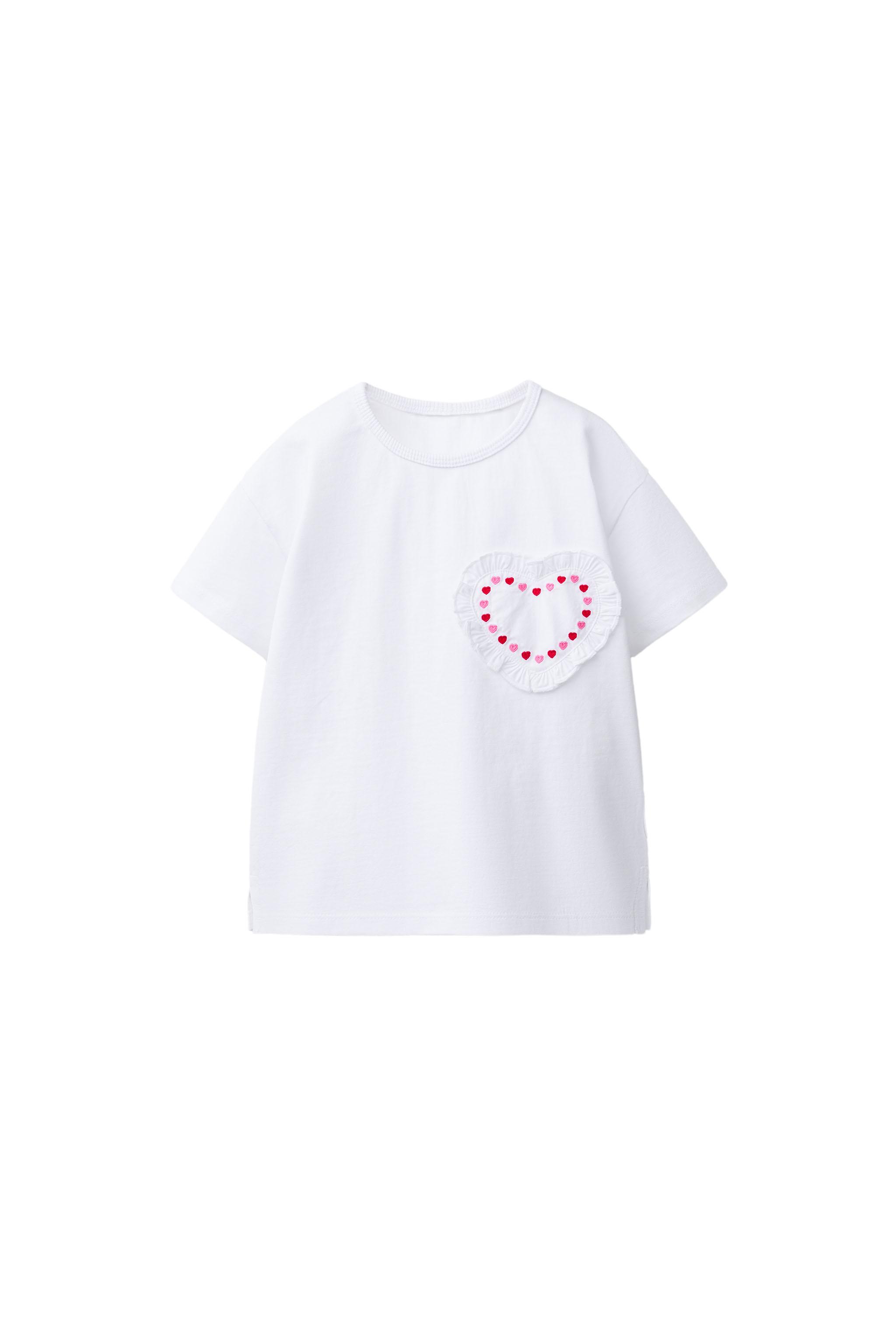 FLOWER APPLIQUÉ T-SHIRT — White