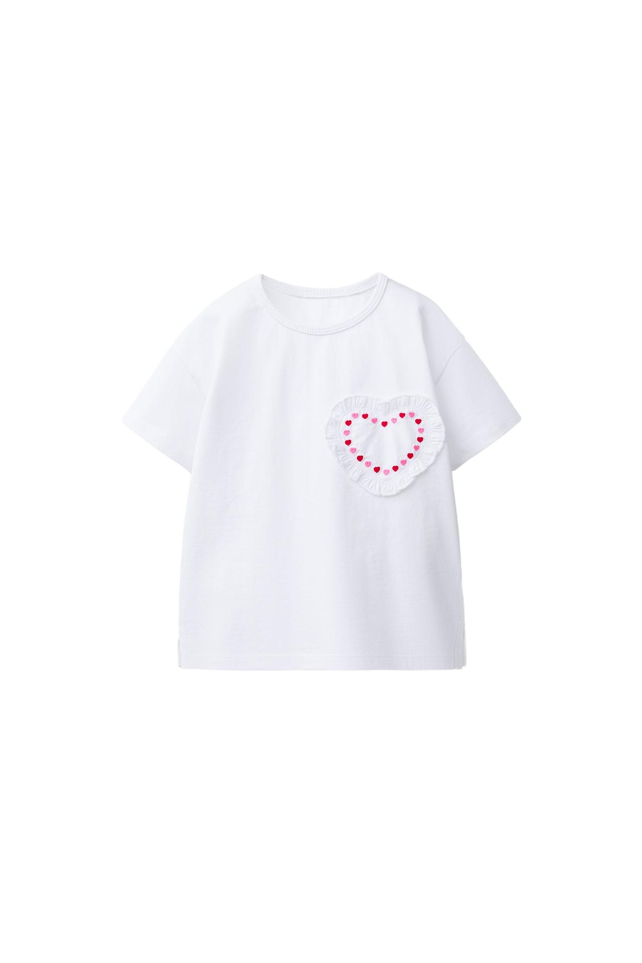 FLOWER APPLIQUÉ T-SHIRT — White