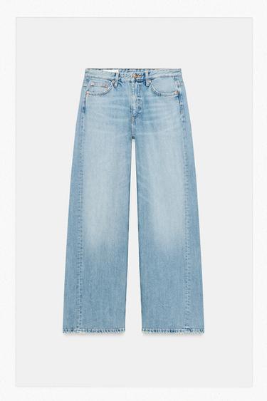 TRF MID-WAIST WIDE-LEG JEANS - Light blue by Zara