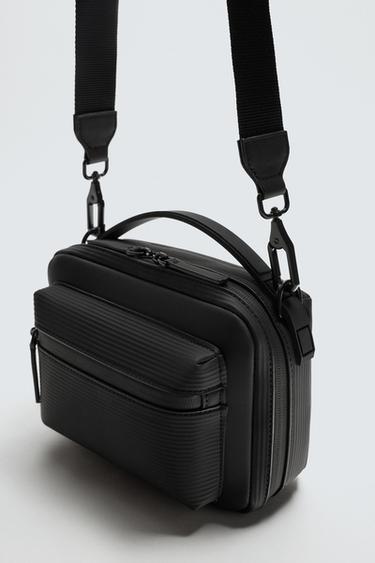 RUBBERISED TEXTURED CROSSBODY BAG - Black by Zara - Image 2