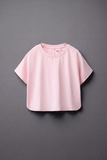 SPORTY FLOWING MODAL BLEND T-SHIRT - Pink by Zara