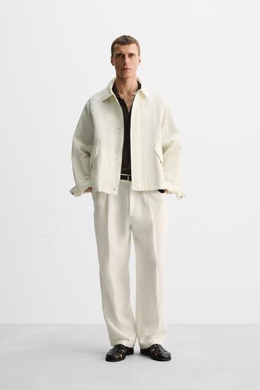 COTTON/LINEN JACKET - Oyster-white by Zara - Image 0