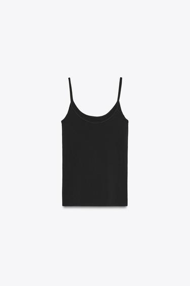LYOCELL TOP T-SHIRT - Black de Zara - Image 6