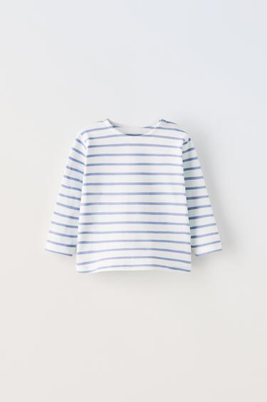 ФУТБОЛКА В ПОЛОСКУ — СИНИЙ от Zara — изображение 0