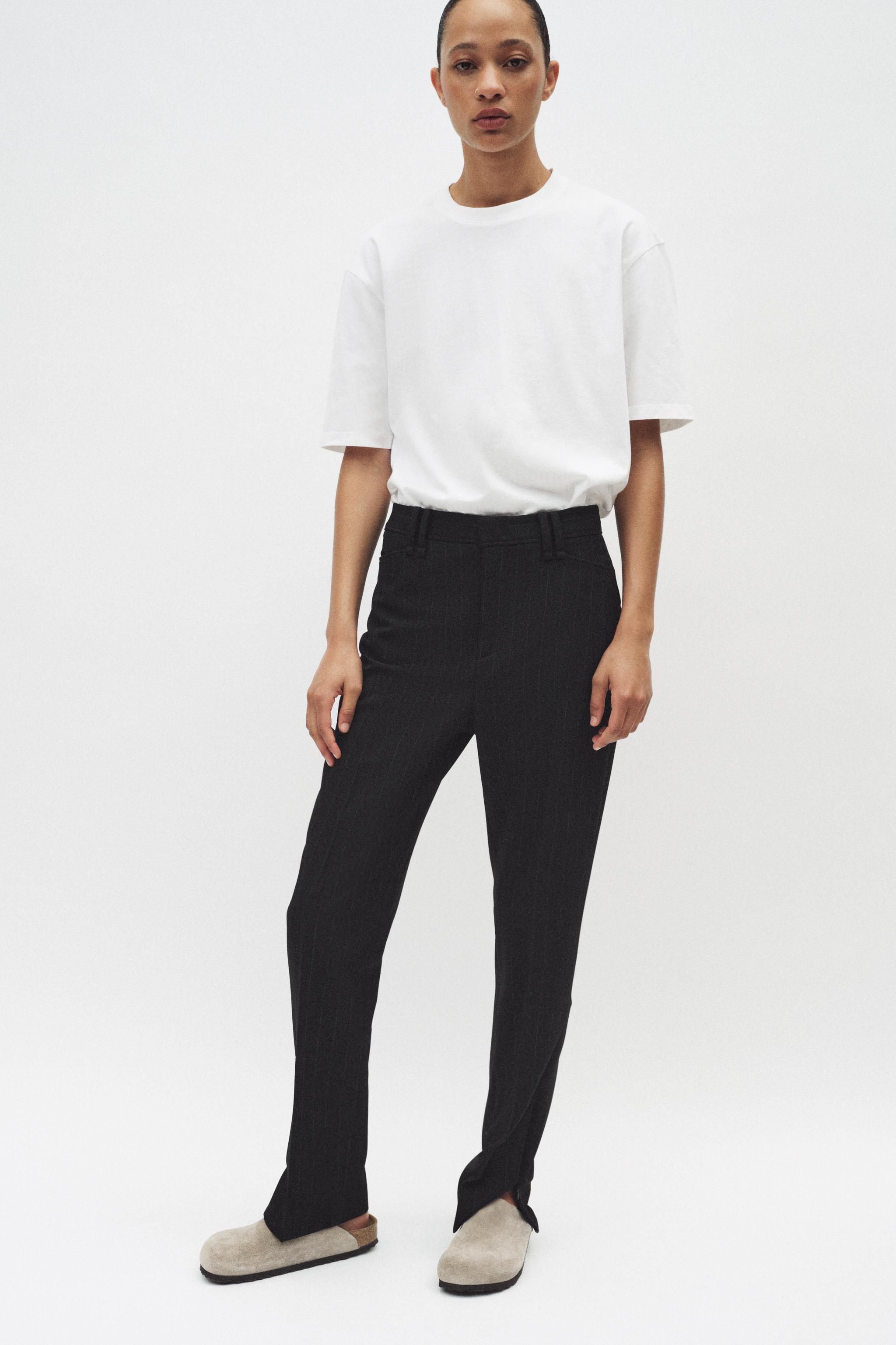 BROEK MET KRIJTSTREEP ZW COLLECTION - Zwart | ZARA Nederland / Netherlands
