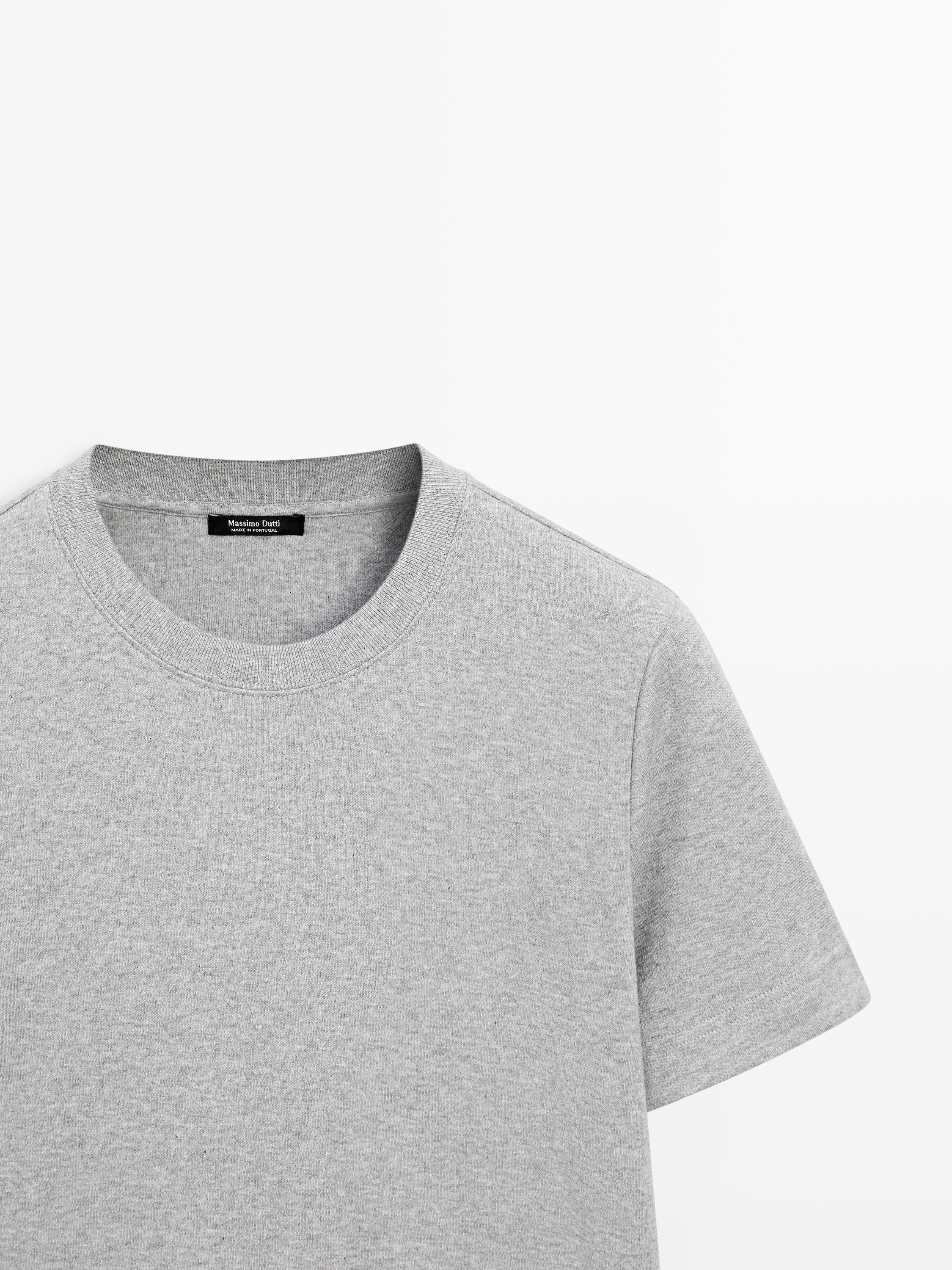 Short sleeve interlock T-shirt — Gray / Beige