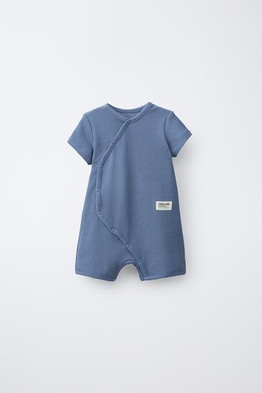 SHORT WAFFLE-KNIT SLEEPSUIT - Blue by Zara