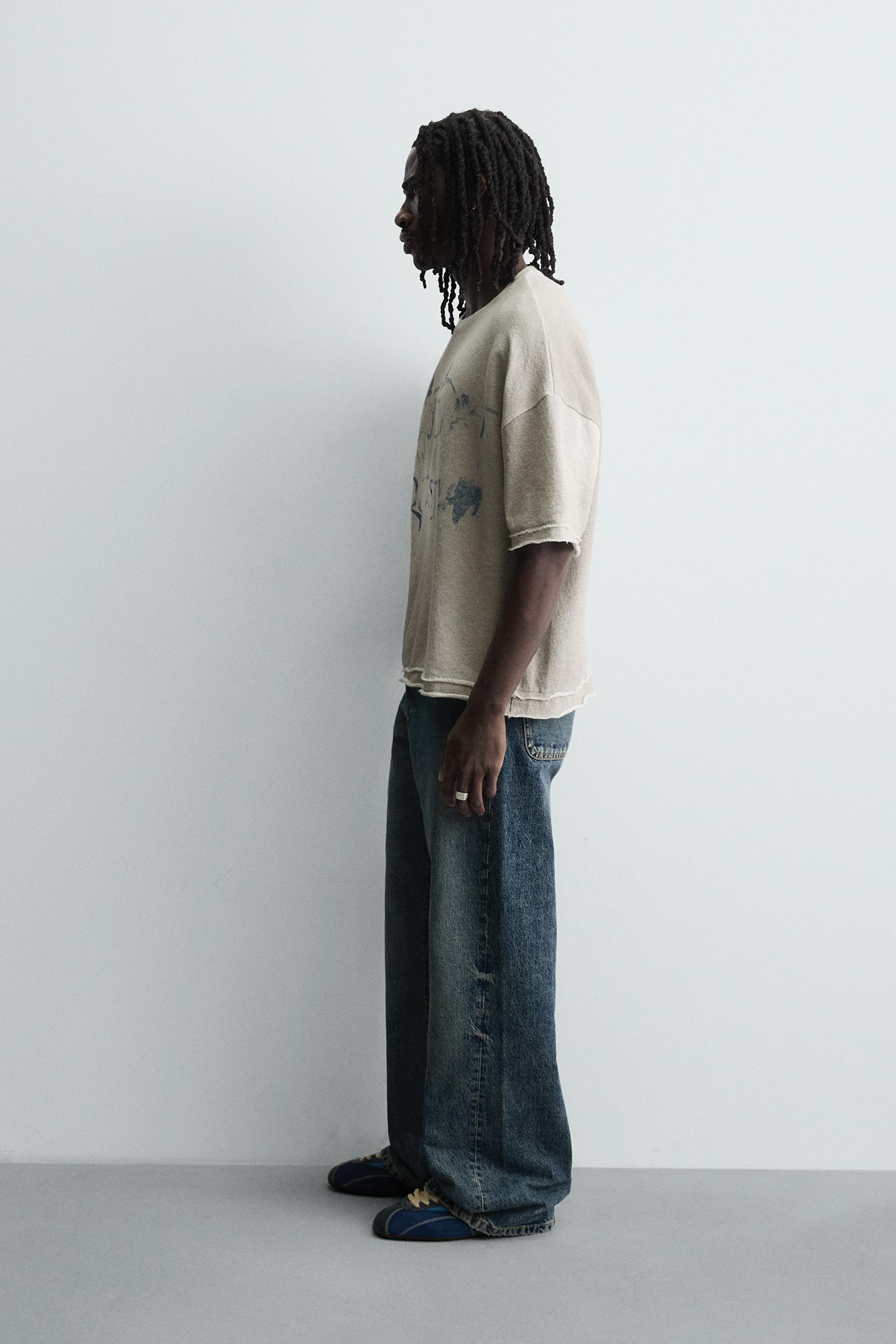 SPRAY PRINT KNIT T-SHIRT