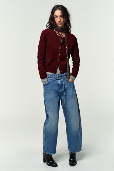 JEANS Z1975 BARREL TIRO MEDIO - Azul medio de Zara - Imagen 0