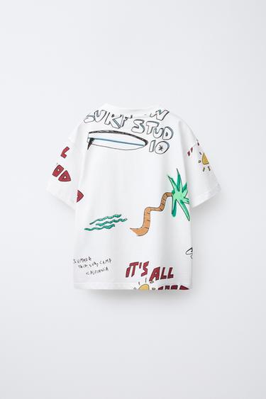 PRINTED T-SHIRT - White by Zara - Image 1