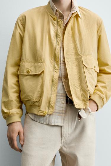 BLOUSON BOMBER TECHNIQUE REGULAR FIT - Vanille de Zara - Image 5