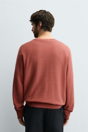 WASHED CREW NECK SWEATSHIRT - Mid-red by Zara - Image 2
