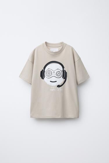 GAME PRINT T-SHIRT - camel by Zara