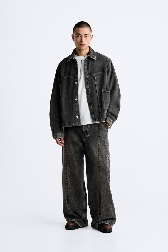 SEAMED BAGGY JEANS - Anthracite grey | ZARA Canada