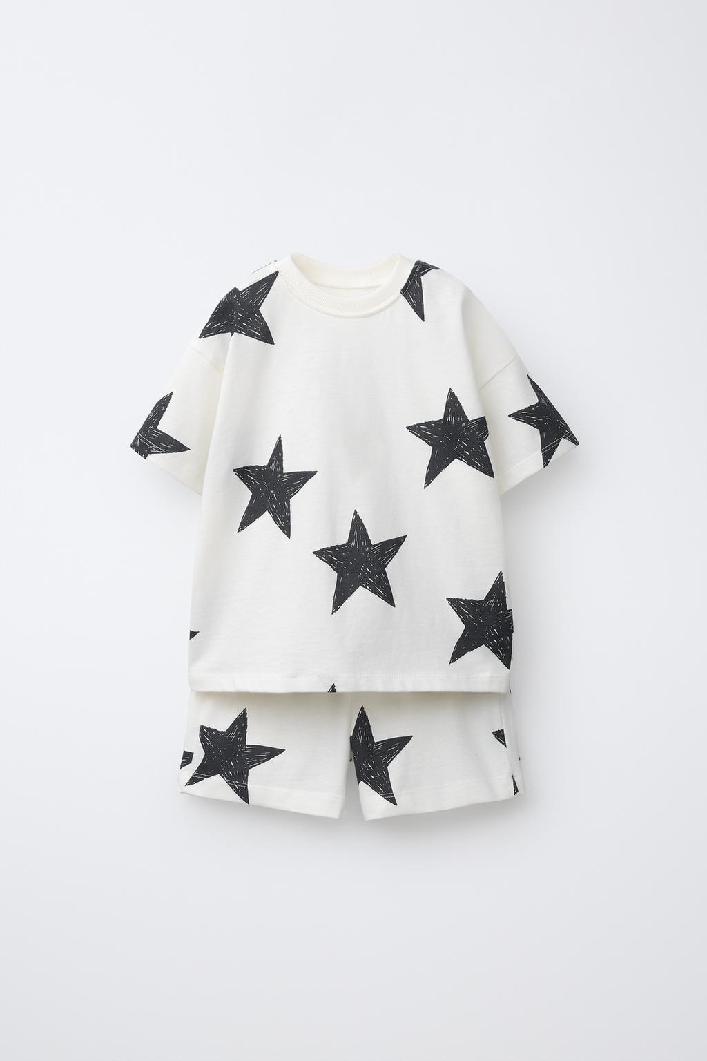 STAR PRINT T-SHIRT AND BERMUDA SHORTS SET
