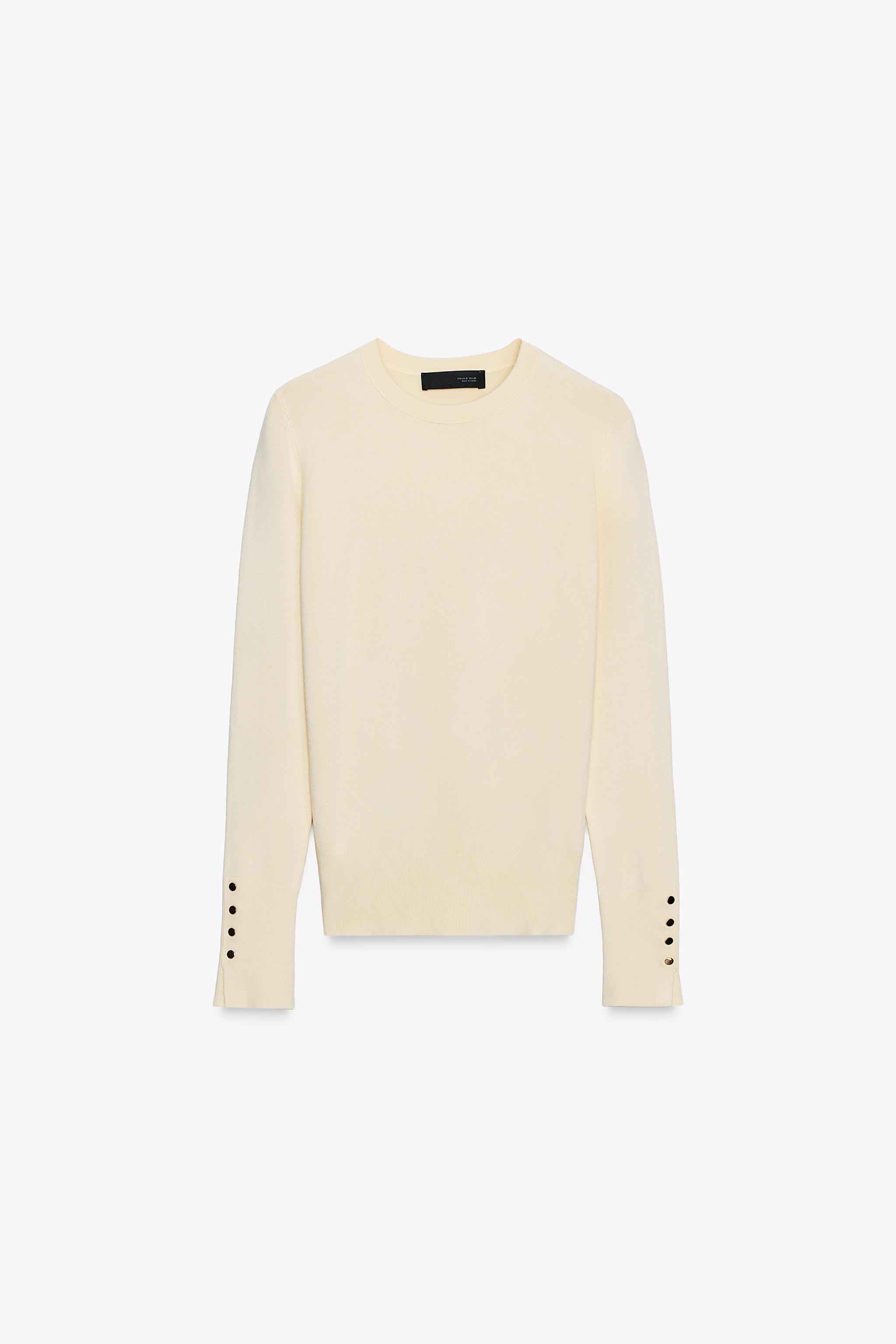 ZARA パフオーガンザスリーブニット イエローニットドレス イエロードレス - レディース | ZARA 日本